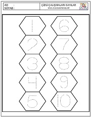 okul öncesi 1 sayısı çizgi çalışması